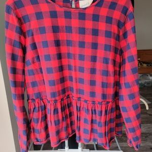 Universal Thread Red/Blue Plaid longsleeve crop XXL
